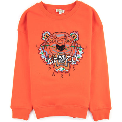 Kenzo Kids Scaled Tiger Cotton Sweatshirt Orange