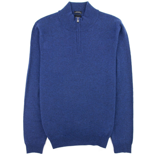 Hugo Boss Barlo Quarter Zip Lambswool Jumper Blue