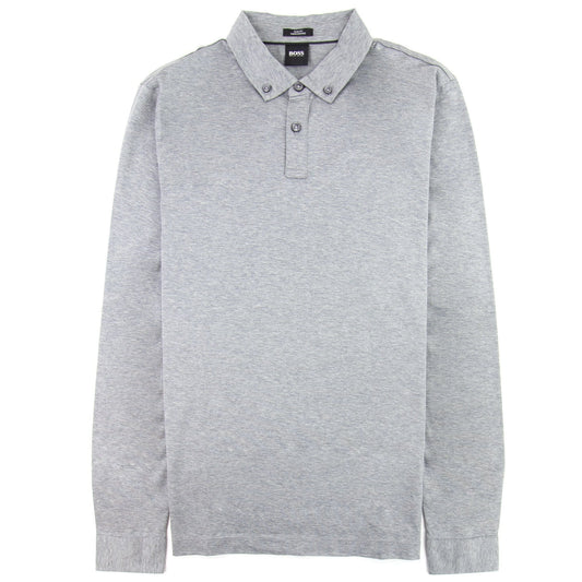 Hugo Boss Paver 12 Long Sleeve Polo Shirt Grey