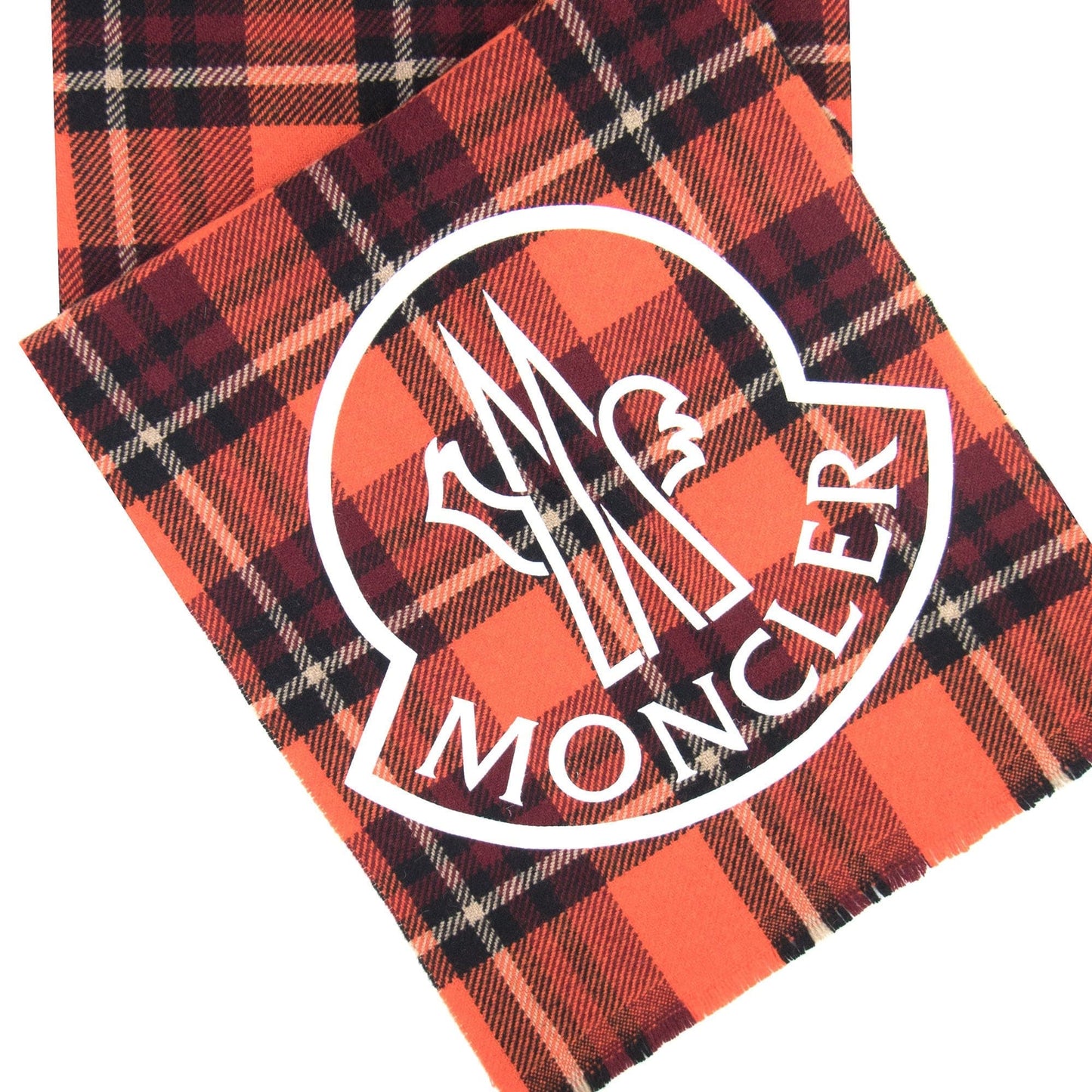 Moncler Sciarpa Plaid Scarf Orange