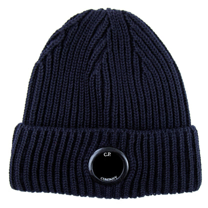CP Company Extra Fine Merino Wool Lens Winter Beanie Navy 888