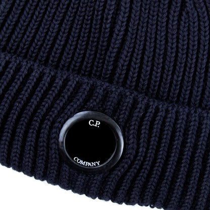 CP Company Extra Fine Merino Wool Lens Winter Beanie Navy 888