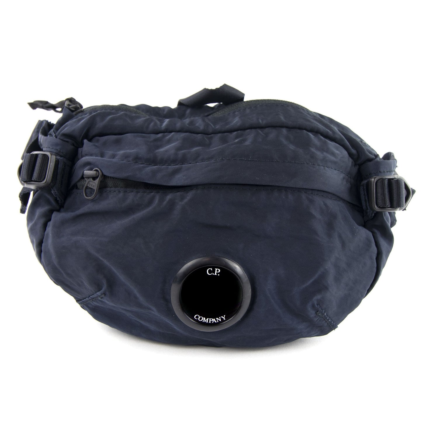 CP Company Garment Dyed Nylon Sateen Lens Waist Bag Navy 888