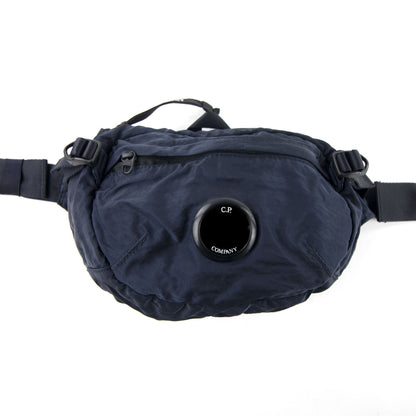 CP Company Garment Dyed Nylon Sateen Lens Waist Bag Navy 888