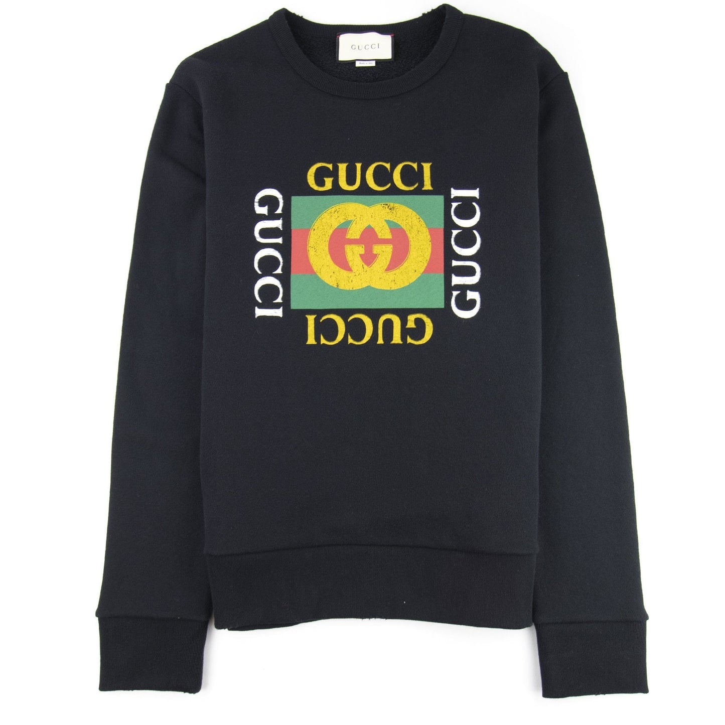 Gucci Crew Nick Logo Sweatshirt Black 1015
