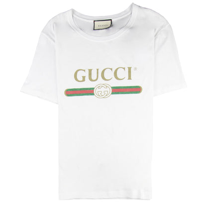Gucci Oversize Washed T-shirt With Gucci Logo White