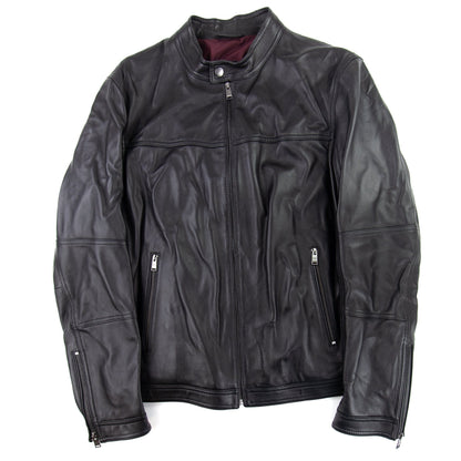 Hugo Boss Blouson Jacket In Nappa Leather Black