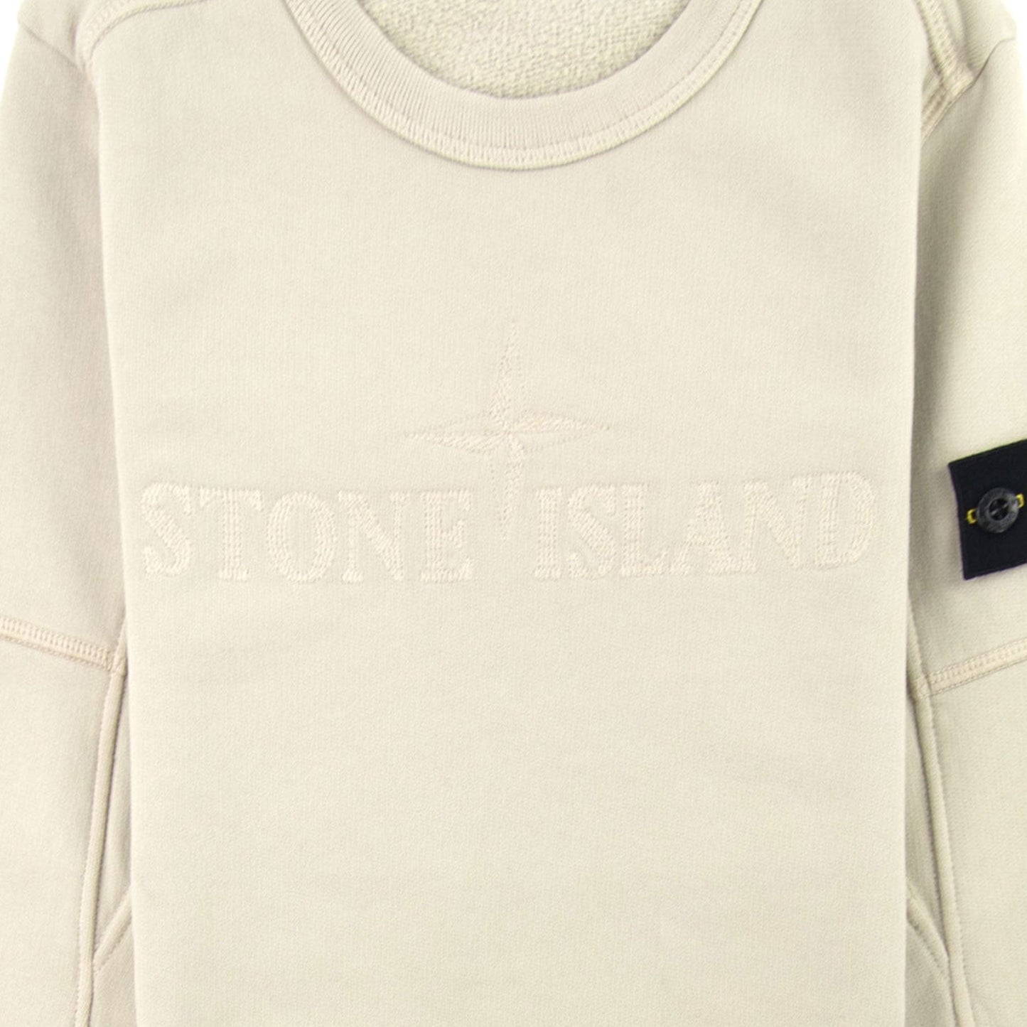 Stone Island Junior Embroidered Chest Logo Sweatshirt Taupe V0090