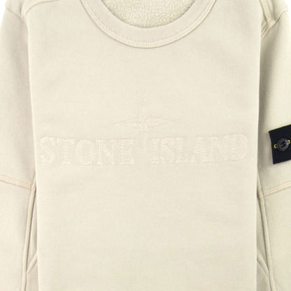 Stone Island Junior Embroidered Chest Logo Sweatshirt Taupe V0090