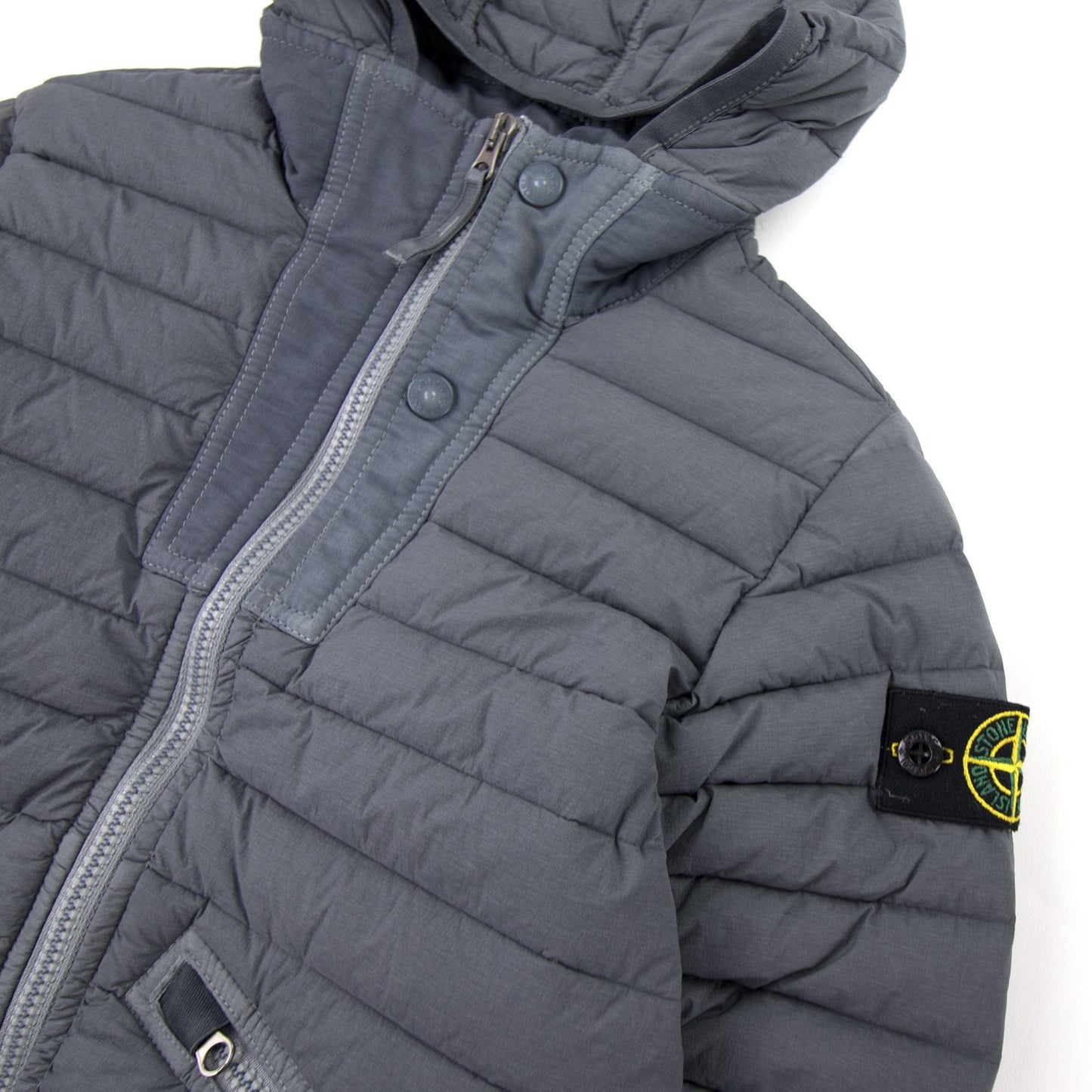 Stone Island Junior 40632 Hooded Down Jacket Grey V0062