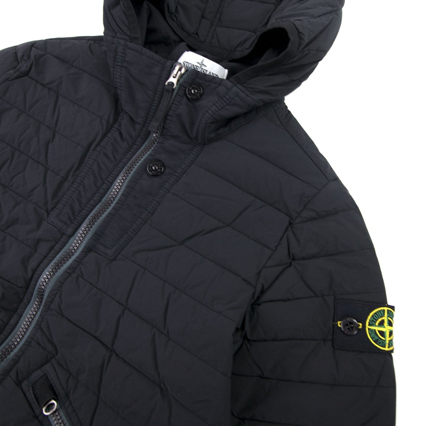 Stone Island Junior 40632 Hooded Down Jacket Black V0129