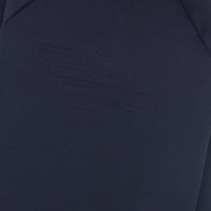 Emporio Armani Logo-embossed Cotton-jersey Jumper Navy