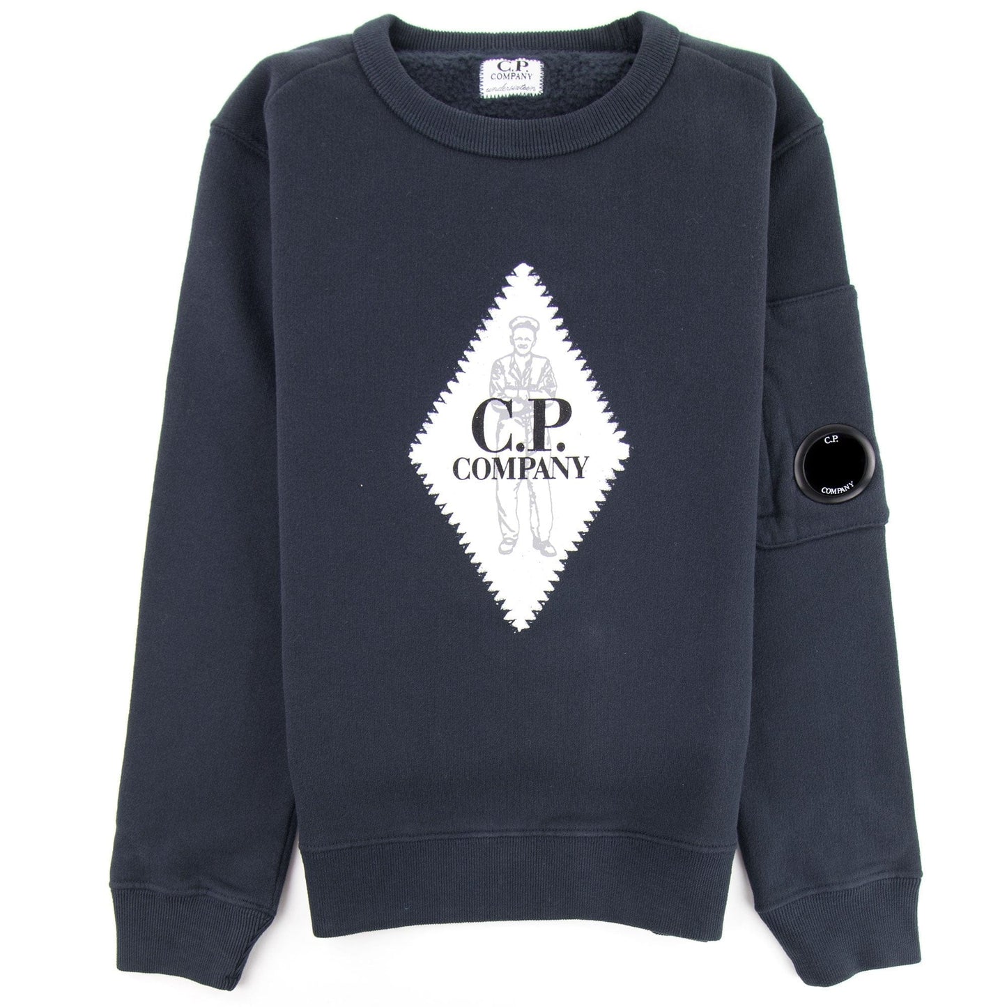 C.P. Company Undersixteen Diamond Logo Lens Sweatshirt Navy 888