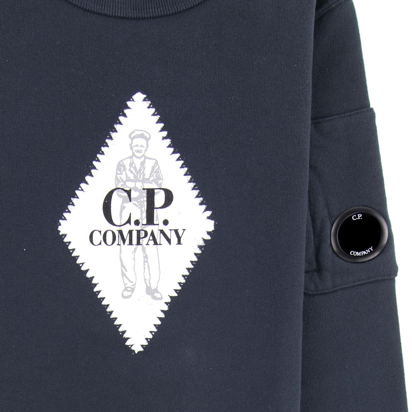 C.P. Company Undersixteen Diamond Logo Lens Sweatshirt Navy 888