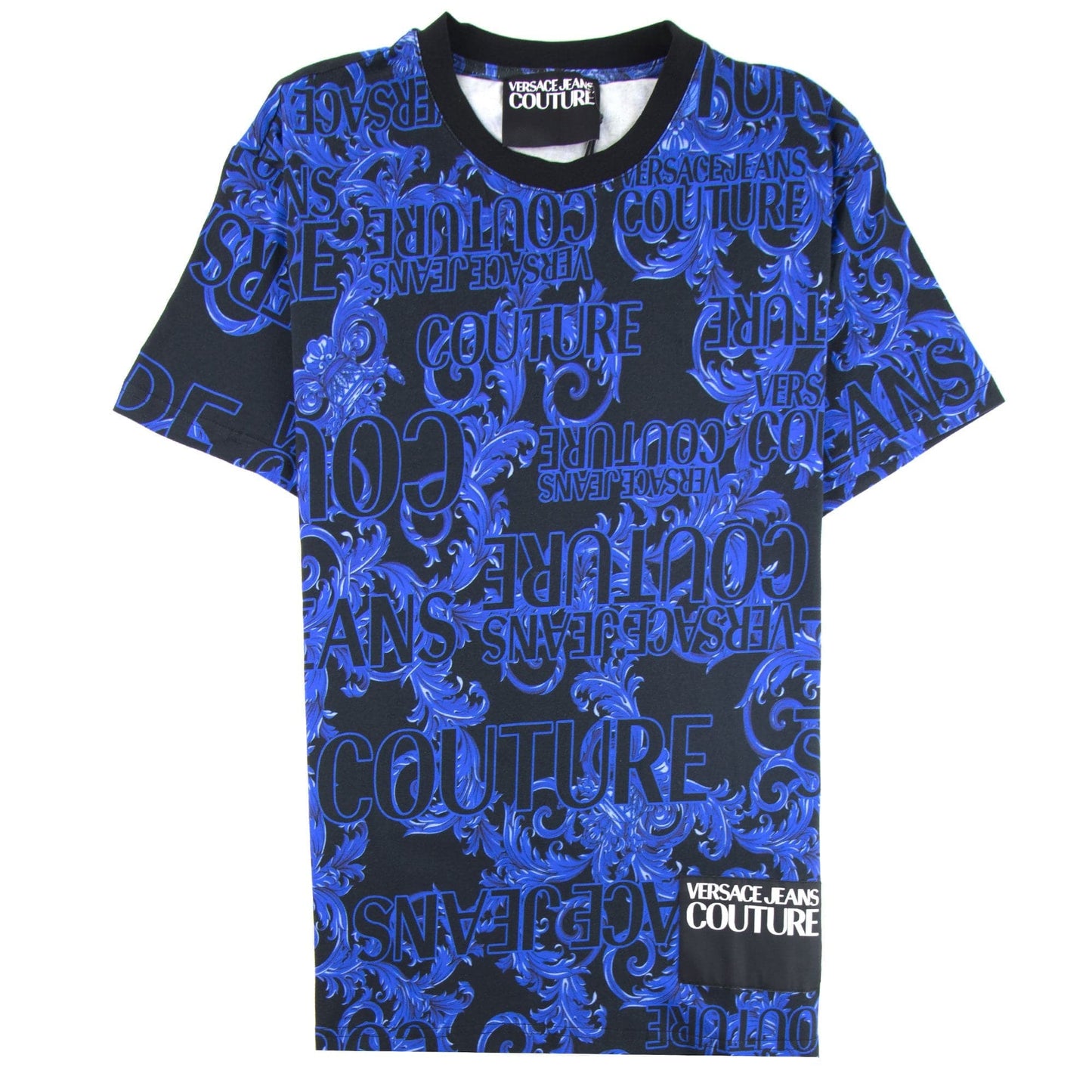 Versace Jeans Couture Logo Baroque Print T-shirt Blue