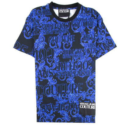Versace Jeans Couture Logo Baroque Print T-shirt Blue