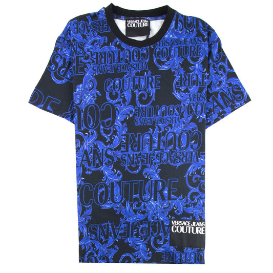 Versace Jeans Couture Logo Baroque Print T-shirt Blue
