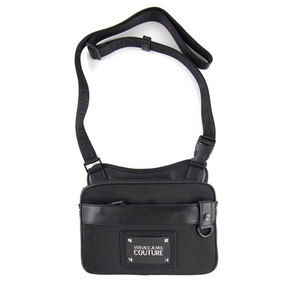 Versace Jeans Couture Motif Logo Crossbody Bag Black