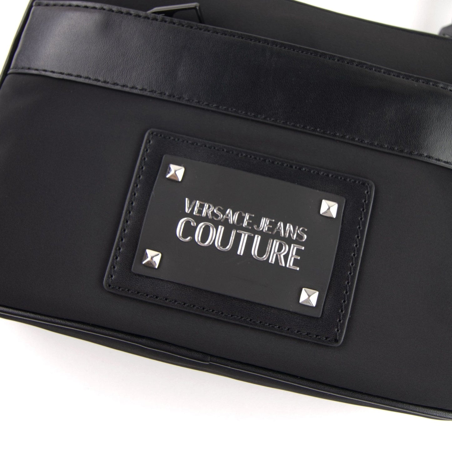 Versace Jeans Couture Motif Logo Crossbody Bag Black