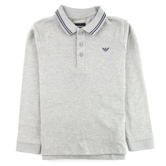 Emporio Armani Jnr L/s Polo Collar Stripe Grey