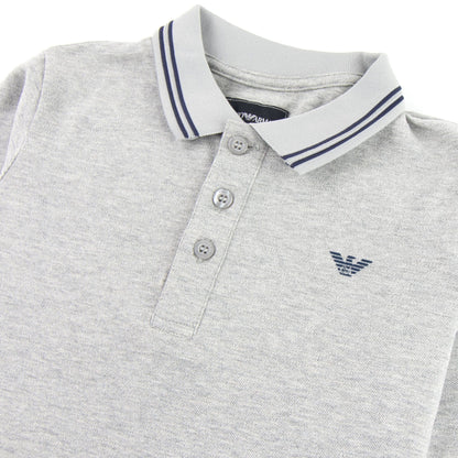 Emporio Armani Jnr L/s Polo Collar Stripe Grey