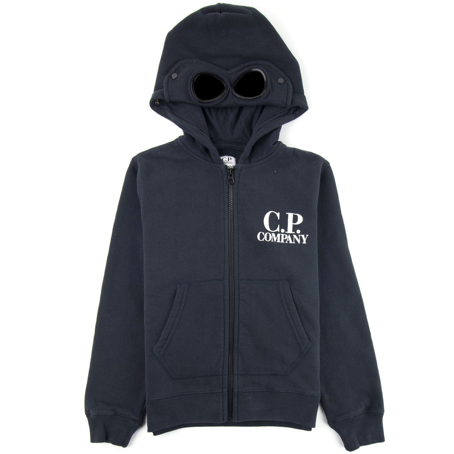 Cp Company Undersixteen Basic Fleece Goggle Hooded Sweatshirt Navy 888