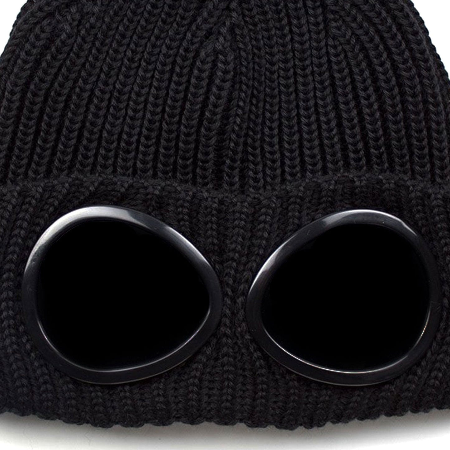 CP Company Extra Fine Merino Wool Goggle Winter Beanie Black 999