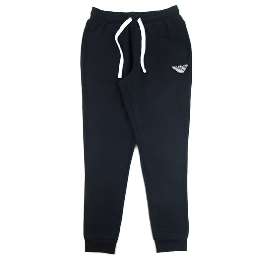 Emporio Armani Embossed Eagle Logo Fleece Pants Black
