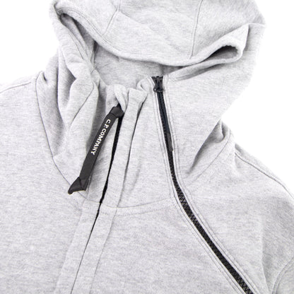 CP Company Diagonal Raised Fleece Double Zip Lens Hoodie Grey M93