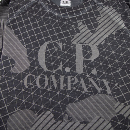 CP Company Lasered Fleece Woodland Camo Sweatshirt Ebony 979