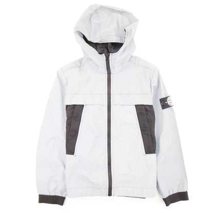Stone Island Junior Plated Reflective Hooded Jacket Black V0029