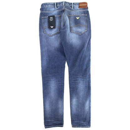 Emporio Armani Distressed Denim Jeans 'Short Leg' 0943 Denim Blue