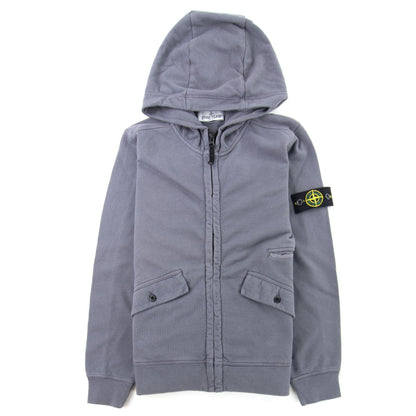 Stone Island Junior Zip Hooded Sweatshirt Grey 0063