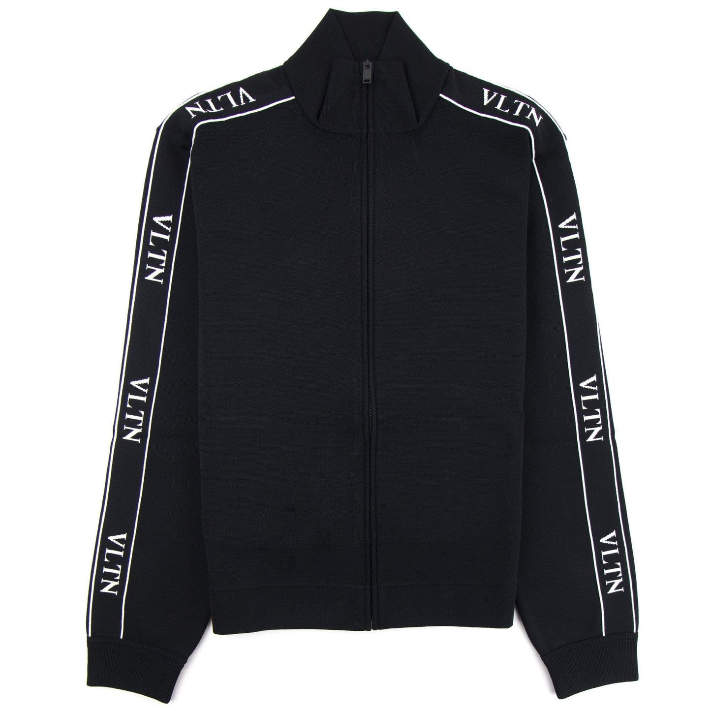 Valentino VLTN Viscose Zip Up Sweatshirt Black