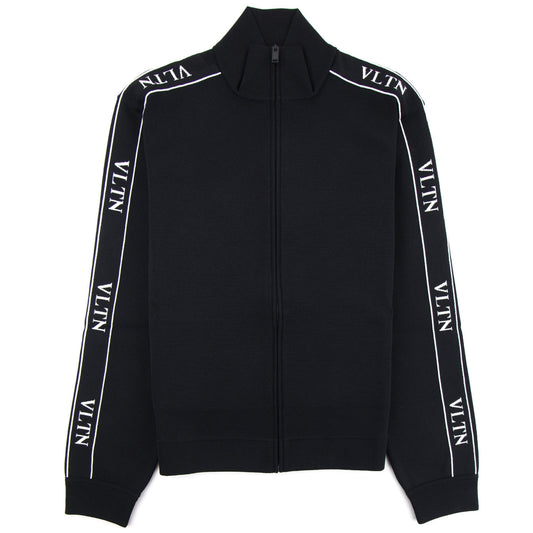 Valentino VLTN Viscose Zip Up Sweatshirt Black
