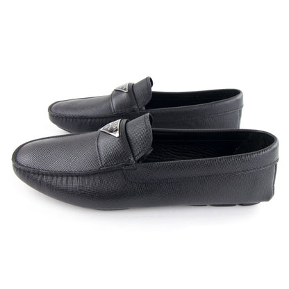 Prada Saffiano Leather Driving Loafers Nero