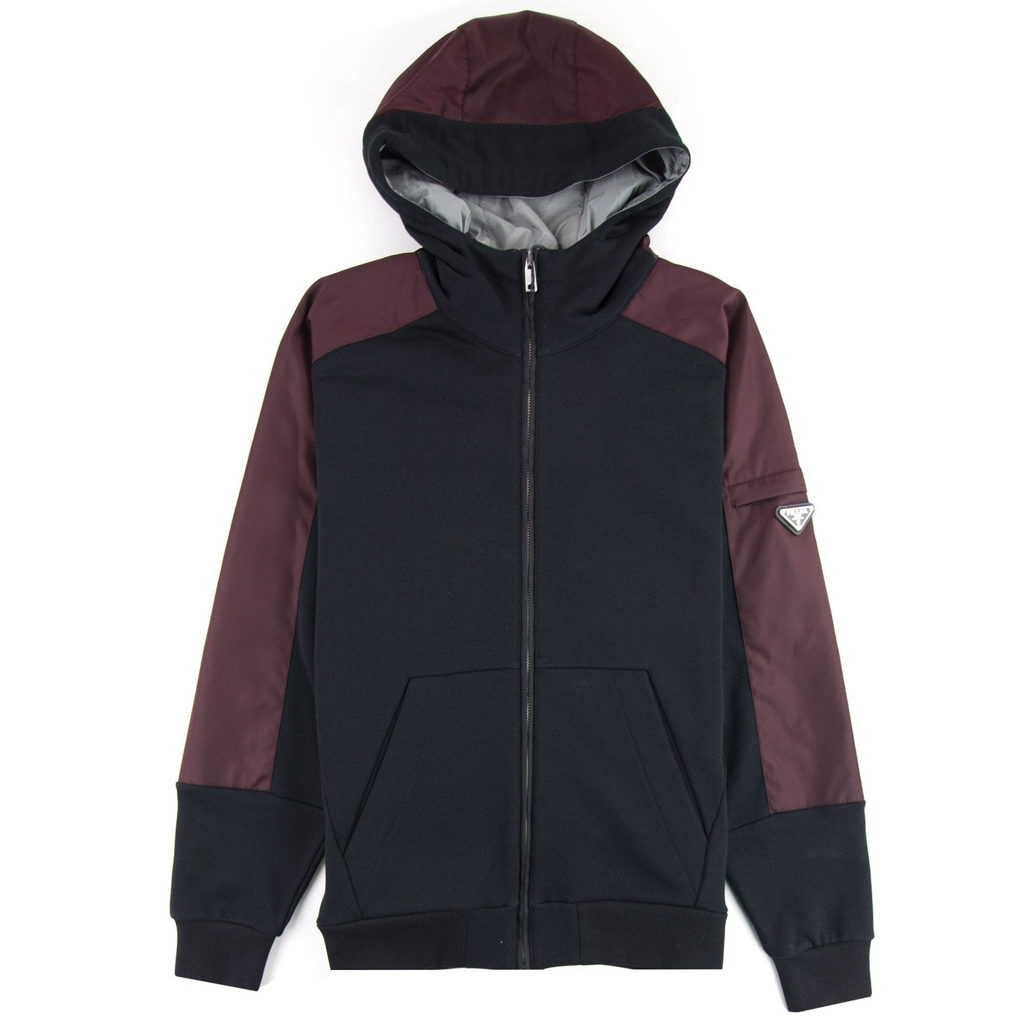 Prada Blouson Metal Logo Hoody Black