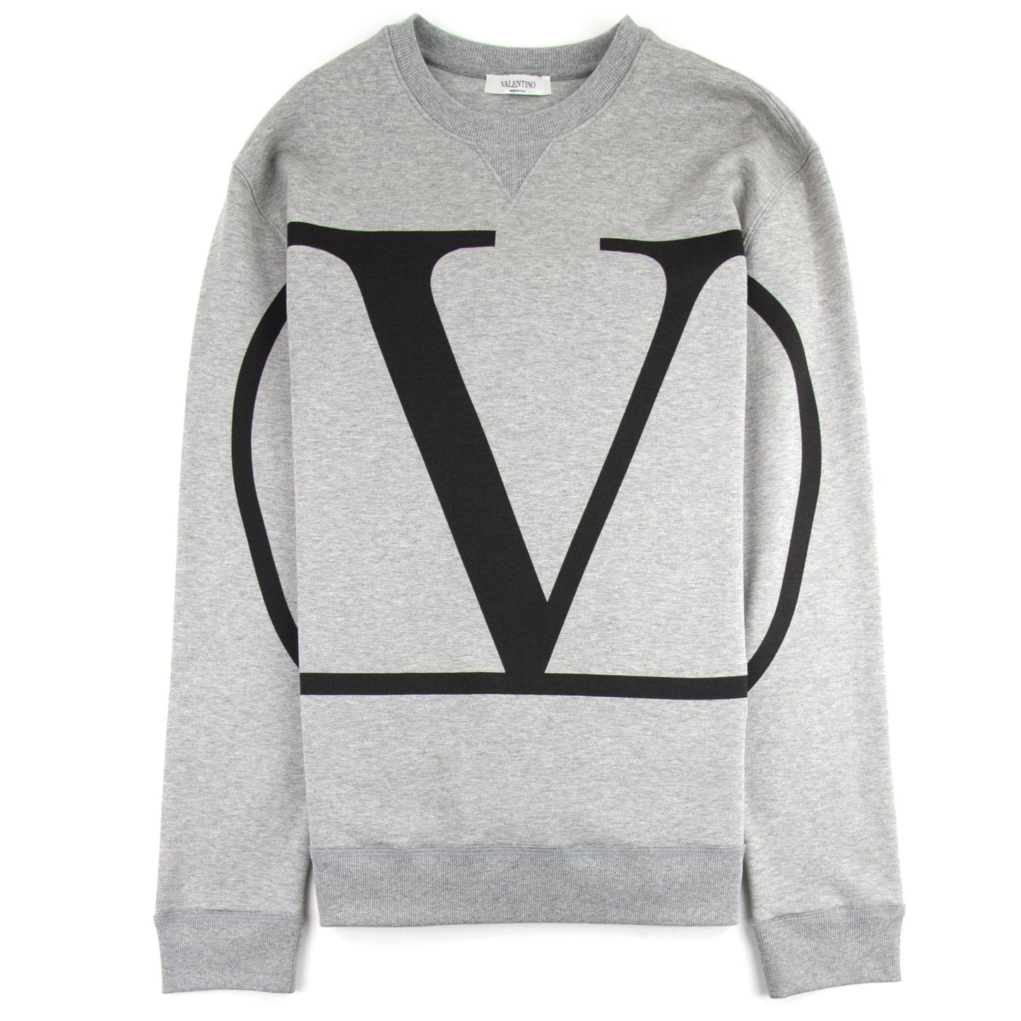 Valentino Go Logo Print Crew Sweatshirt Grey