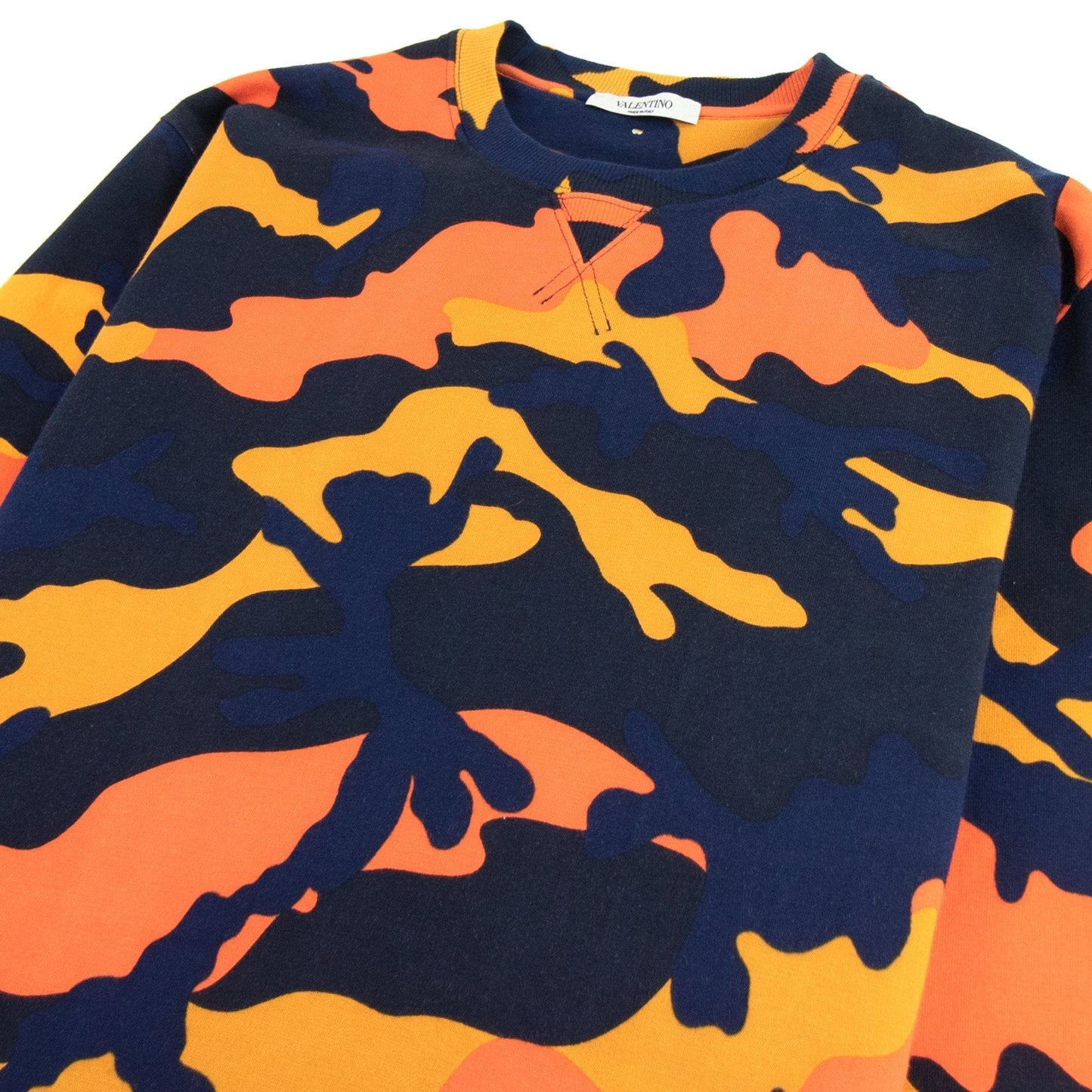 Valentino Camouflage Print Sweater Orange 12z