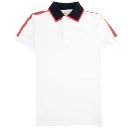 Gucci Junior Arm Logo Polo Shirt White