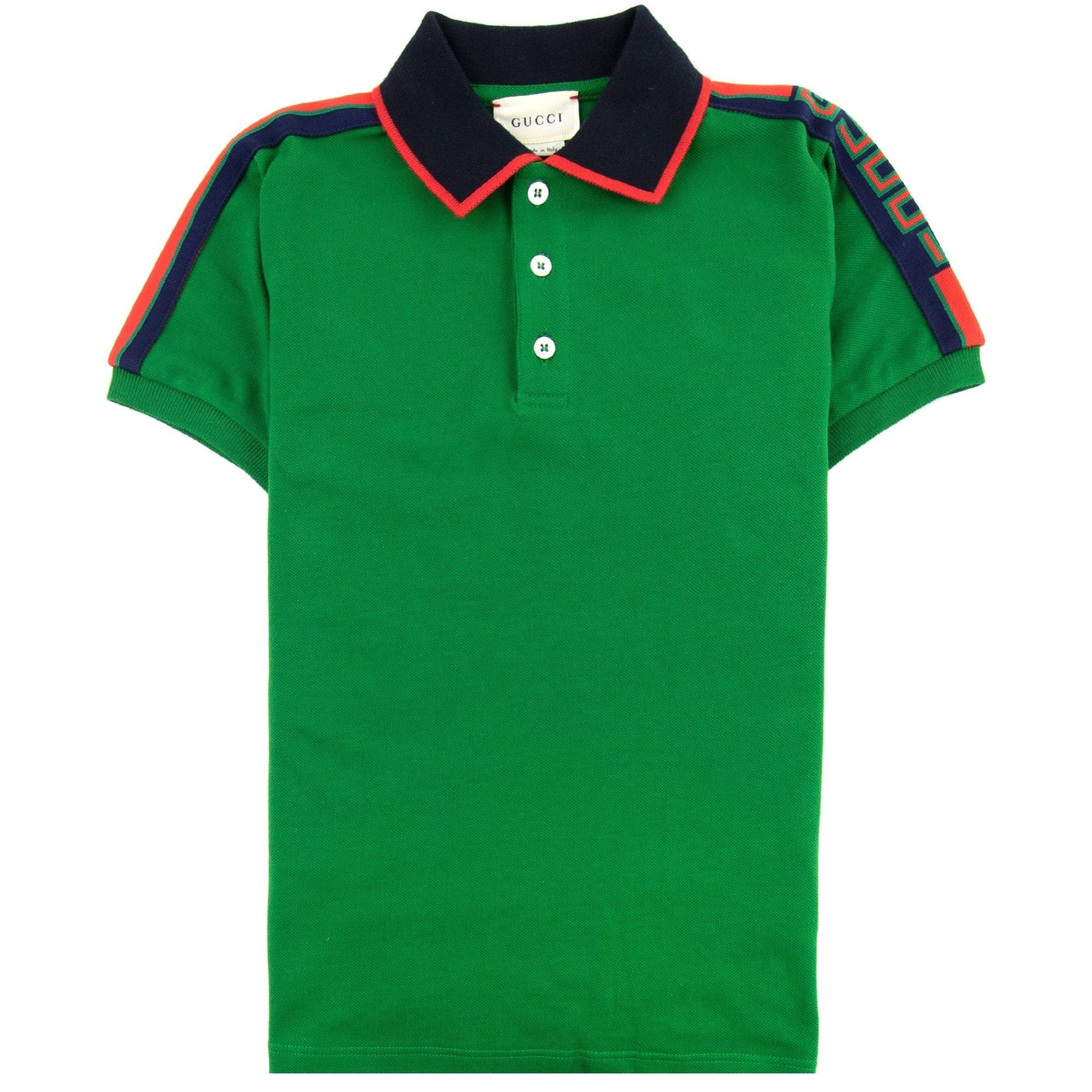 Gucci Junior Arm Logo Polo Shirt Green