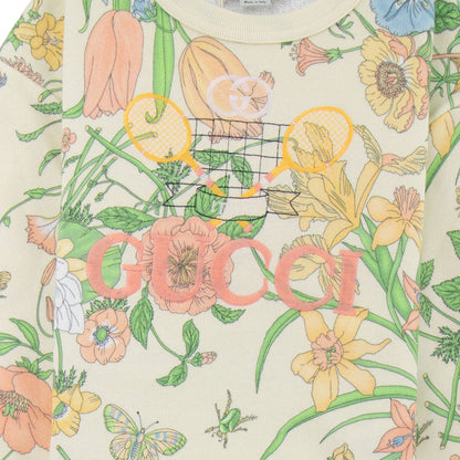 Gucci Junior Gucci Tennis Flower Sweatshirt Cream