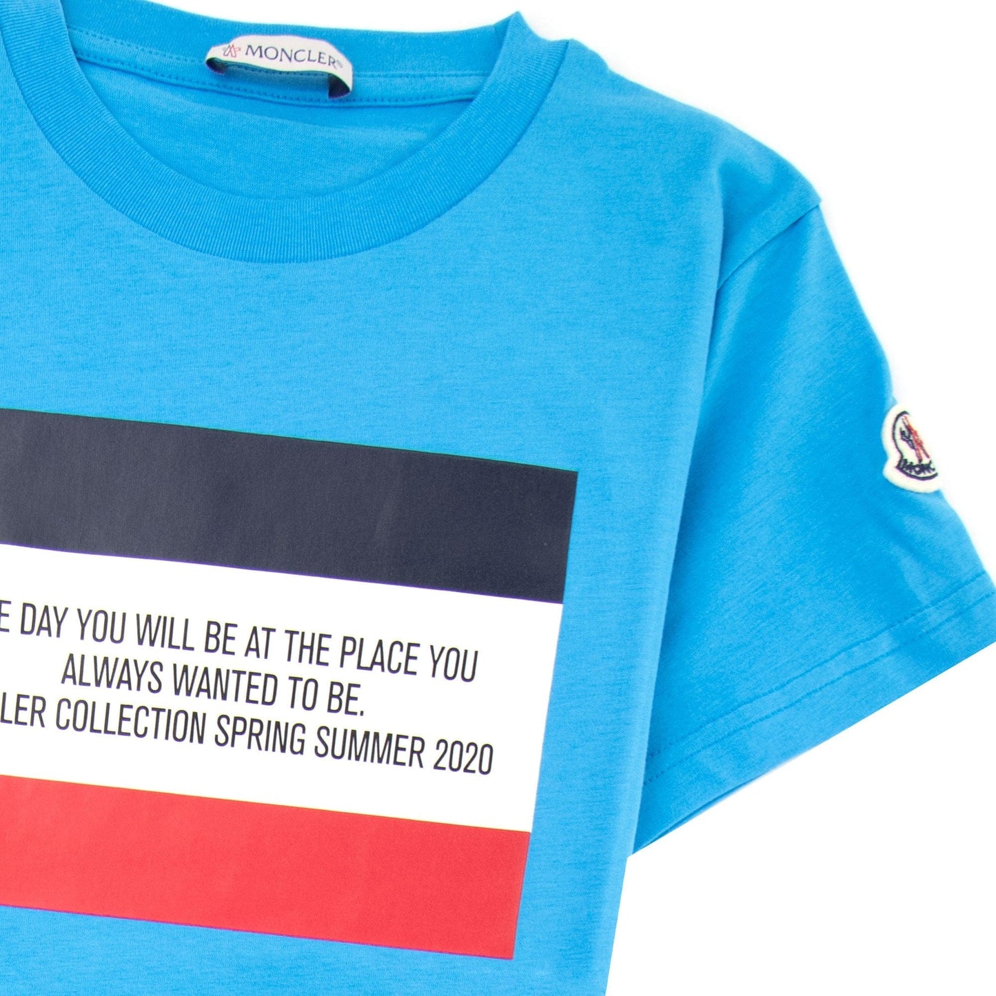Moncler Junior Maglia Quote T-shirt Sky Blue