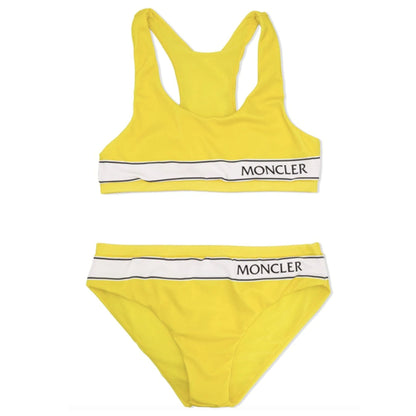 Moncler Junior Logo Band Bikini Swimsuit Yellow