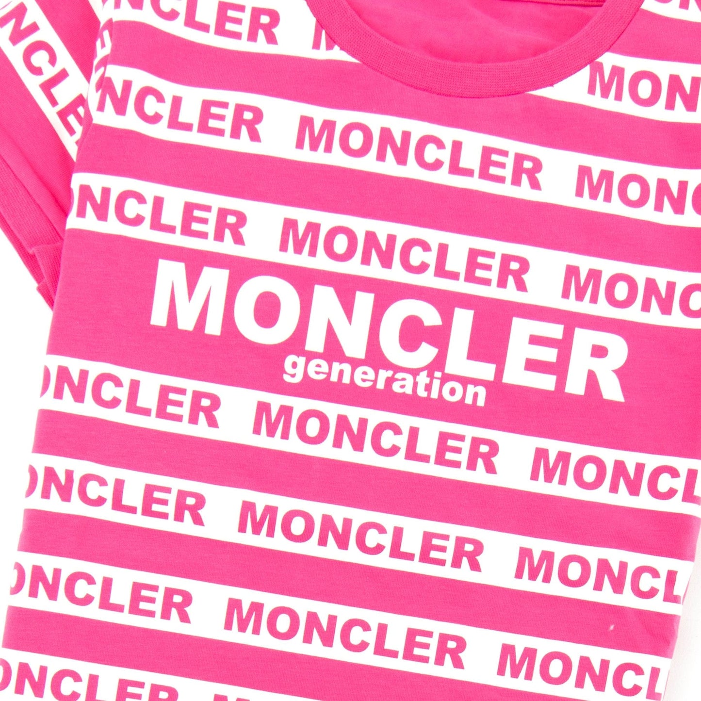Moncler Junior Genertation Stripe T-shirt Pink GJ1