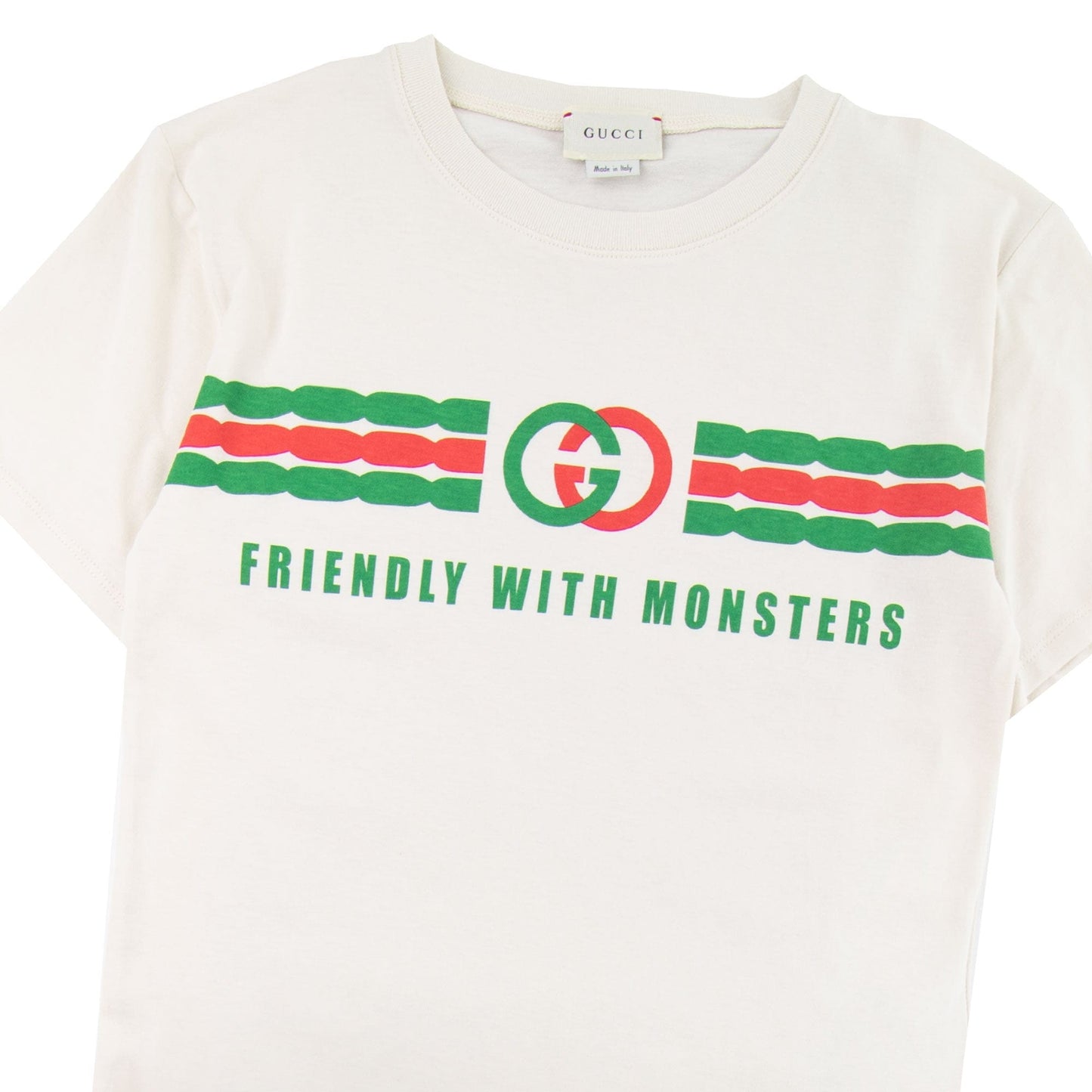 Gucci Junior Interlocking G Print Cotton T-shirt Cream