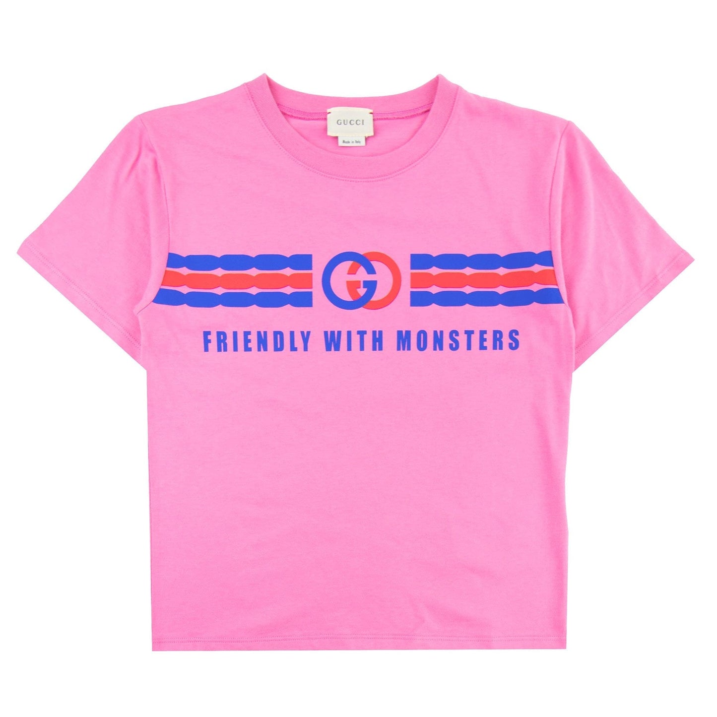Gucci Junior Interlocking G Print Cotton T-shirt Pink