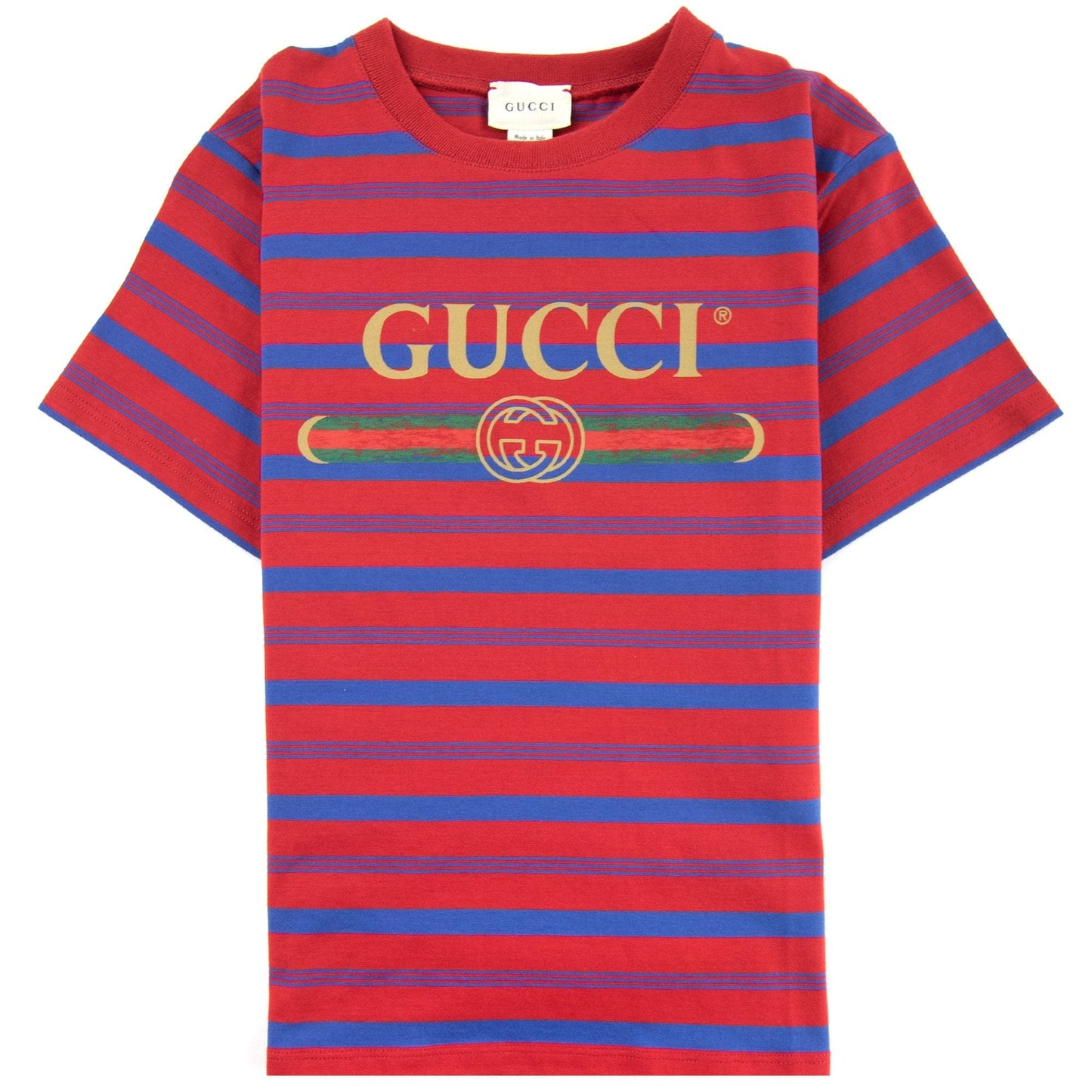 Gucci Junior Striped Logo T-shirt Red