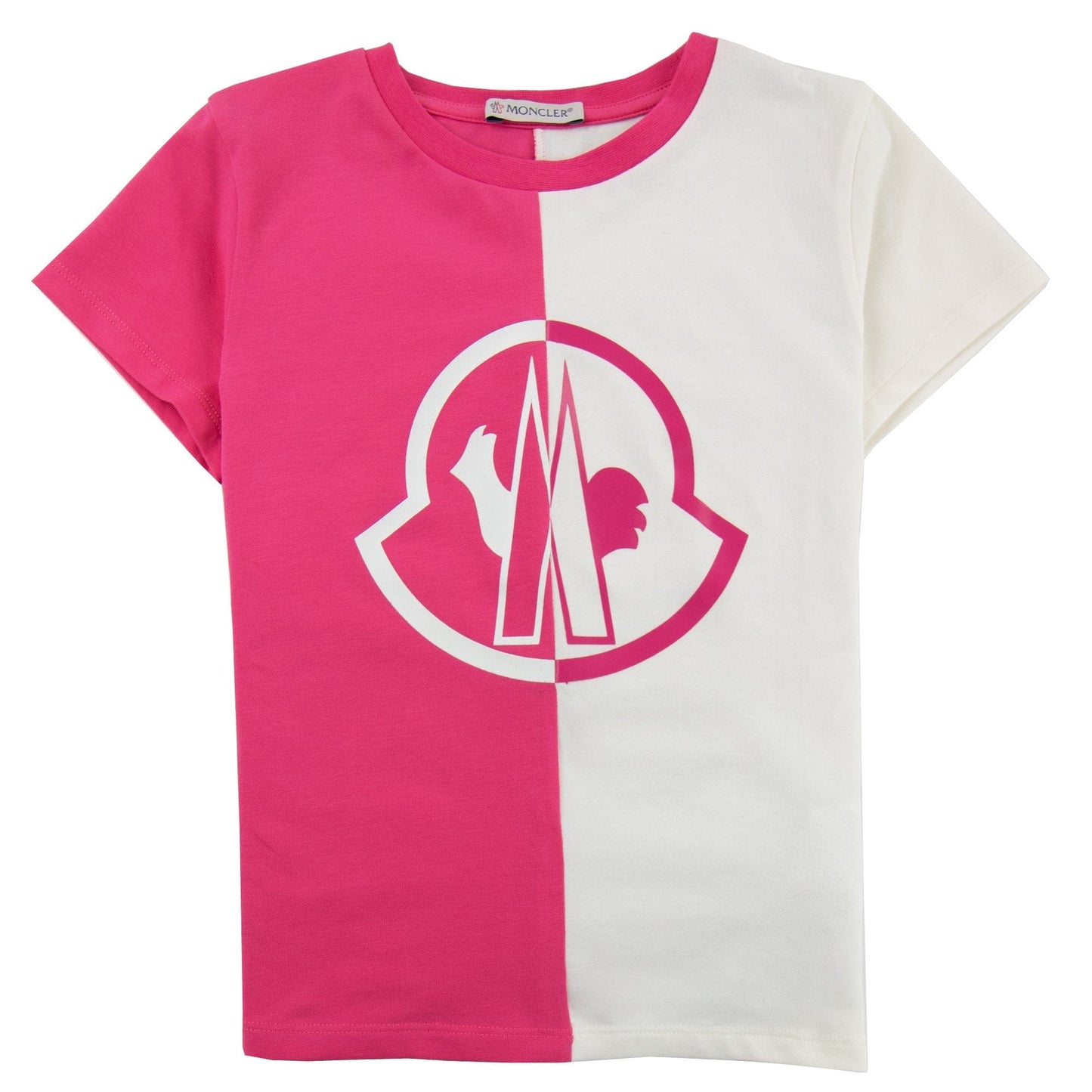 Moncler Junior Split Logo T-shirt Pink