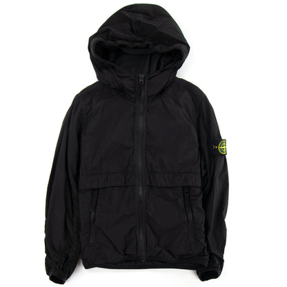 Stone Island Junior 40132 Nylon Metal Zip Hooded Jacket Black V0029